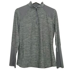Under Armour Gray Quarter-Zip Pullover Activewear Shirt Womens Large